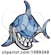 Poster, Art Print Of Bad Blue Shark Mascot