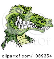 Aggressive Alligator Mascot Face