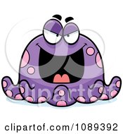 Clipart Chubby Evil Purple Octopus Royalty Free Vector Illustration by Cory Thoman