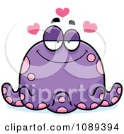 Poster, Art Print Of Chubby Infatuated Purple Octopus