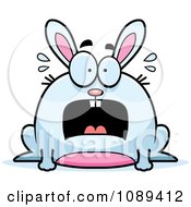Clipart Chubby Scared White Rabbit Royalty Free Vector Illustration