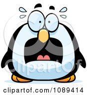 Clipart Chubby Scared Penguin Royalty Free Vector Illustration