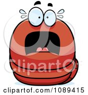 Clipart Chubby Scared Orange Worm Royalty Free Vector Illustration by Cory Thoman