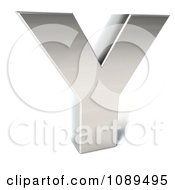 Clipart Capital Stainless Steel Letter Y Royalty Free CGI Illustration