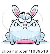 Clipart Chubby Mad White Rabbit Royalty Free Vector Illustration