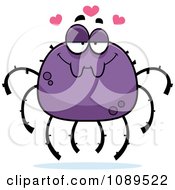 Clipart Infatuated Purple Spider Royalty Free Vector Illustration