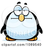 Clipart Chubby Bored Penguin Royalty Free Vector Illustration