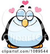 Clipart Chubby Infatuated Penguin Royalty Free Vector Illustration