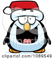 Clipart Chubby Christmas Penguin Royalty Free Vector Illustration