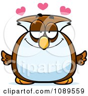 Clipart Chubby Infatuated Owl Royalty Free Vector Illustration by Cory Thoman
