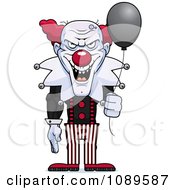 Demonic Clown Holding A Balloon
