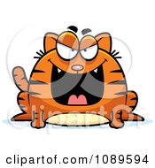 Clipart Chubby Evil Orange Tabby Cat Royalty Free Vector Illustration