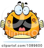 Chubby Grinning Orange Blowfish
