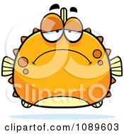 Poster, Art Print Of Chubby Depressed Orange Blowfish