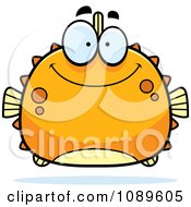 Poster, Art Print Of Chubby Smiling Orange Blowfish