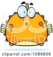 Poster, Art Print Of Chubby Surprised Orange Blowfish
