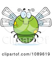 Poster, Art Print Of Chubby Smiling Green Dragonfly