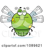 Poster, Art Print Of Chubby Bored Green Dragonfly