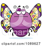 Poster, Art Print Of Chubby Bored Purple Butterfly