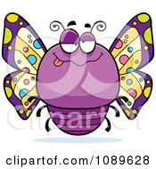 Poster, Art Print Of Chubby Drunk Purple Butterfly