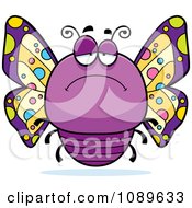 Poster, Art Print Of Chubby Depressed Purple Butterfly