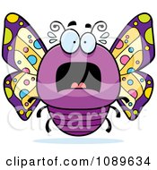 Poster, Art Print Of Chubby Scared Purple Butterfly