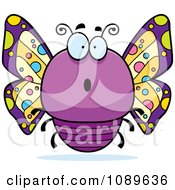 Poster, Art Print Of Chubby Surprised Purple Butterfly