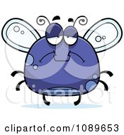 Poster, Art Print Of Chubby Sad Purple Fly