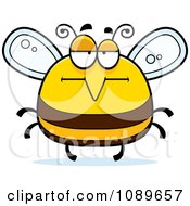 Clipart Pudgy Bored Bee Royalty Free Vector Illustration