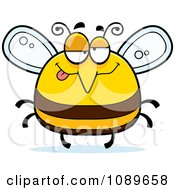 Clipart Pudgy Drunk Bee Royalty Free Vector Illustration