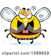 Clipart Pudgy Evil Bee Royalty Free Vector Illustration