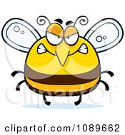 Clipart Pudgy Mad Bee Royalty Free Vector Illustration