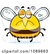 Clipart Pudgy Sad Bee Royalty Free Vector Illustration