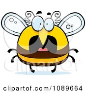 Clipart Pudgy Scared Bee Royalty Free Vector Illustration