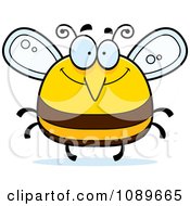 Clipart Pudgy Happy Bee Royalty Free Vector Illustration