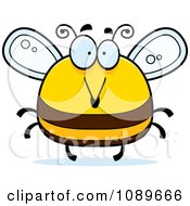 Clipart Pudgy Surprised Bee Royalty Free Vector Illustration