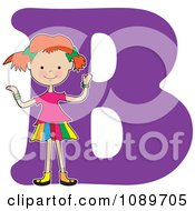 Poster, Art Print Of Alphabet Girl Over Letter A
