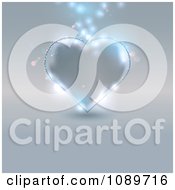 Poster, Art Print Of Silvery Glass Heart With Magic Lights