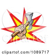 Clipart Hand Swinging A Hammer Royalty Free Vector Illustration