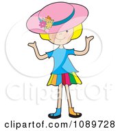 Blond Girl Wearing A Hat And Shrugging