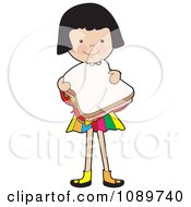 Clipart Girl Eating A Sandwich Royalty Free Vector Illustration