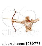 Clipart Strong Archer Aiming An Arrow Royalty Free Vector Illustration