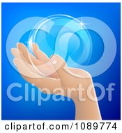 Poster, Art Print Of Human Hand Holding A Bubble Or Crystal Ball