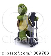 Poster, Art Print Of 3d Tortoise Exercising On A Crosstrainer