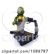 Poster, Art Print Of 3d Tortoise Exercising On A Treadmill