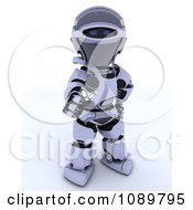 3d Interviewing Robot Holding Out A Microphone