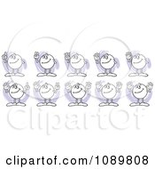 Poster, Art Print Of Moodie Characters Counting From One To Ten With Fingers