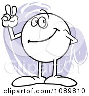 Clipart Moodie Character Counting Number 2 With His Fingers Royalty Free Vector Illustration