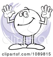 Clipart Moodie Character Counting Number 9 With His Fingers Royalty Free Vector Illustration