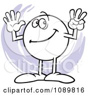 Clipart Moodie Character Counting Number 8 With His Fingers Royalty Free Vector Illustration